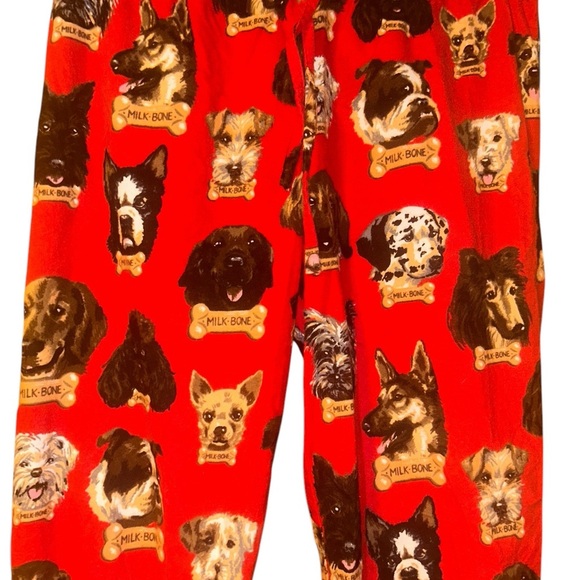 Nick & Nora red flannel milk bone dog breeds pajama lounge pants pjs size small - Picture 2 of 4